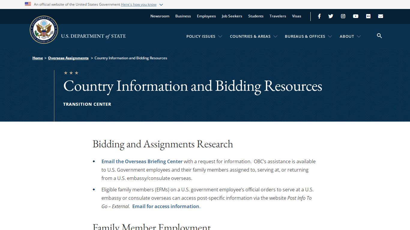 Country Information and Bidding Resources - United States Department of ...
